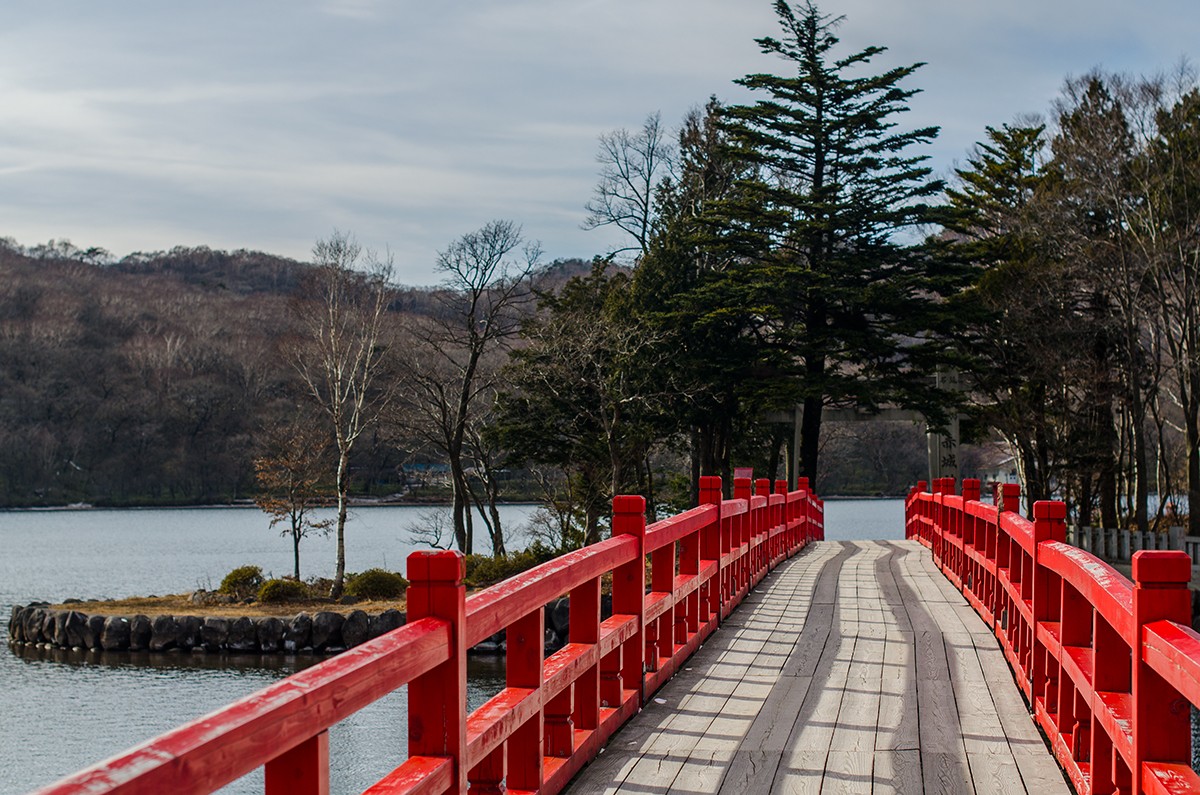Shrine on Lake Onuma